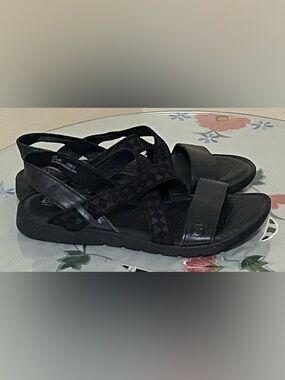 Born Black Leather Women's Comfort Slingback Sandals Size 6